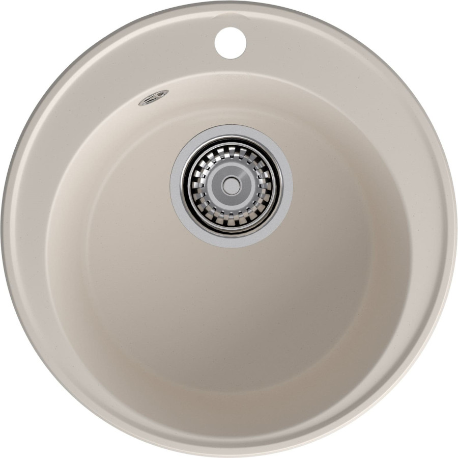 Мойка ЭкоМ 4800, d=480мм, кварц, белый (без сифона)