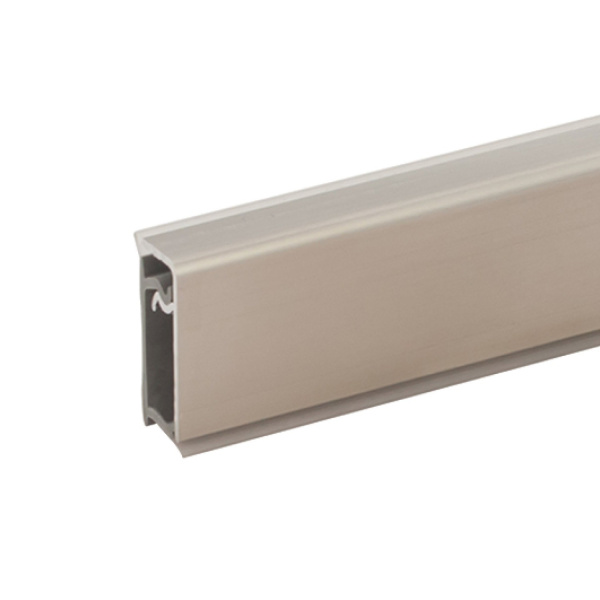 Плинтус пристеночный, 12х25мм, L=4200мм, с алюминиевой накладкой, пластик, полированный никель