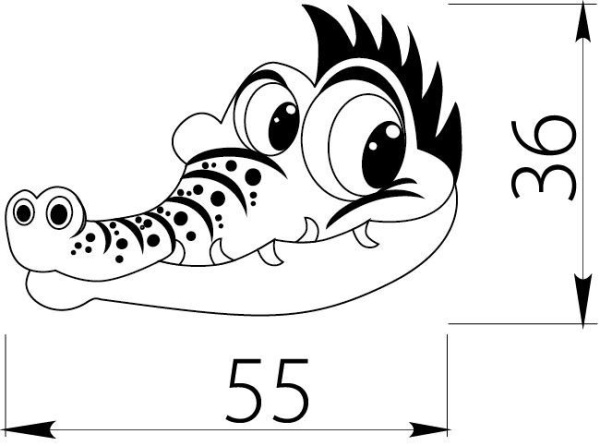 Ручка UM-KID-Q, 55х36х22мм, резина, "крокодил", GTV