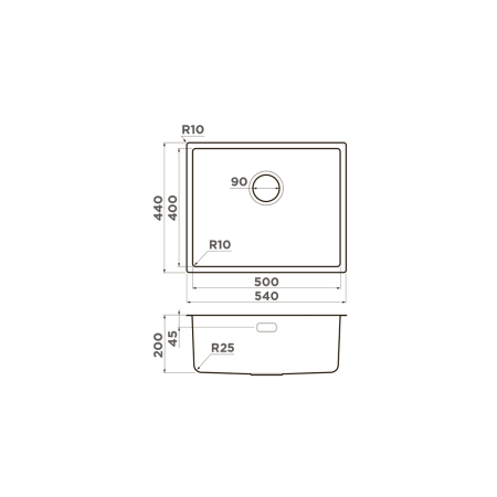 Мойка Tadzava 54-U/I-Ultra-GM, нержавеющая сталь, вороненая сталь