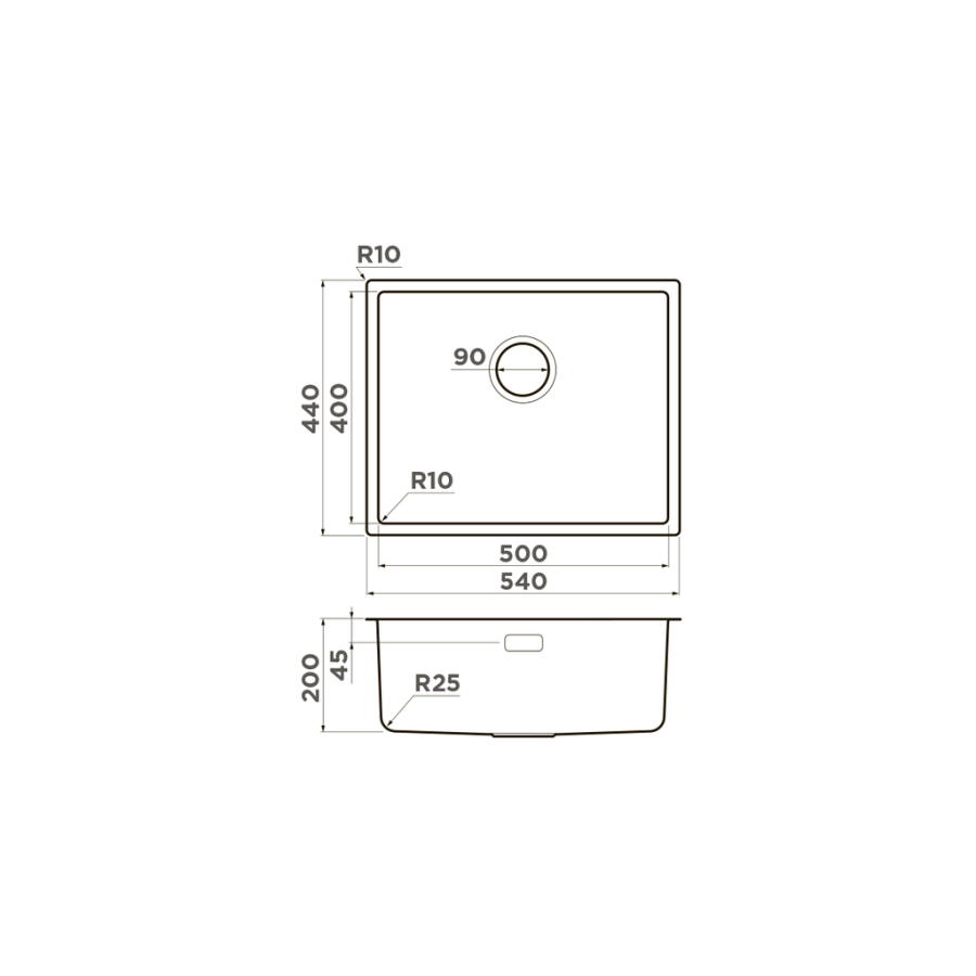 Мойка Tadzava 54-U/I-Ultra-GM, нержавеющая сталь, вороненая сталь