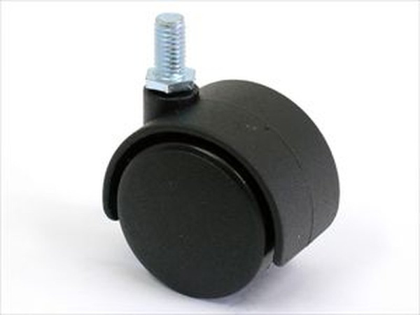Опора колесная с резьбой М8, d=40мм, без стопора, пластик, черный, CMF