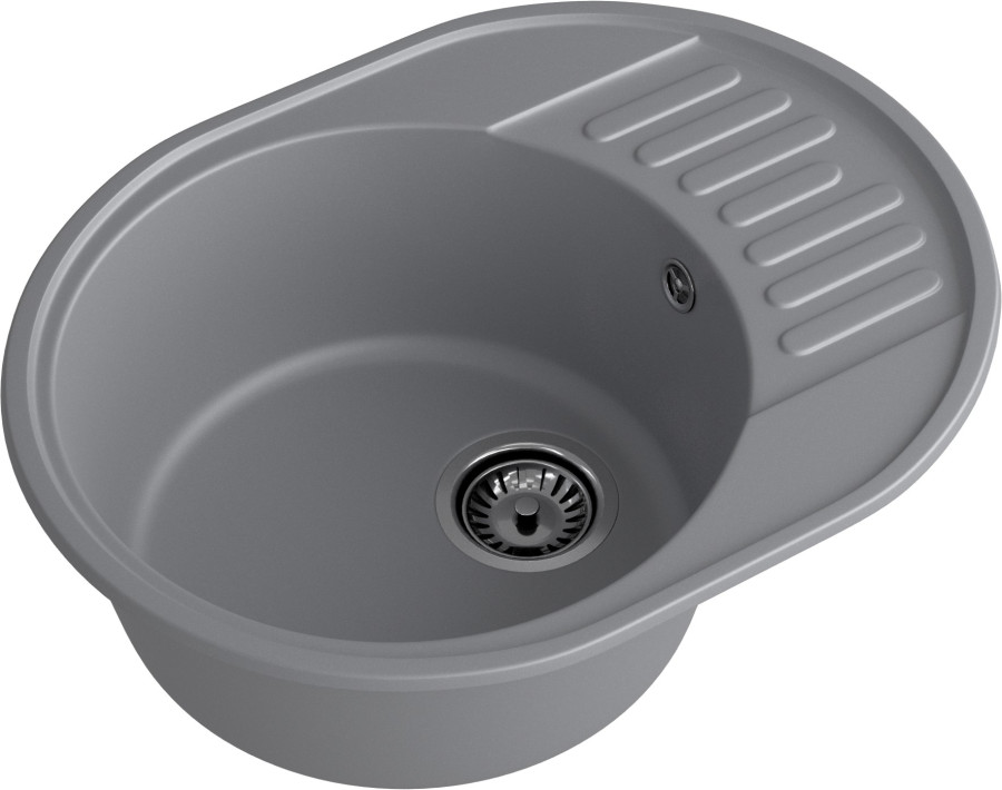 Мойка ЭкоМ 6148, 620х480мм, кварц, темно-серый (без сифона)