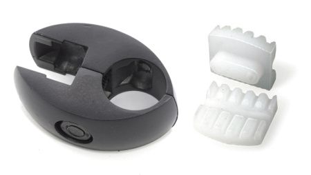 R-7+R47 Муфта одинарная для стекла и панели+2 вкладки, черный матовый, CMF