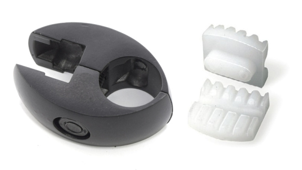 R-7+R47 Муфта одинарная для стекла и панели+2 вкладки, черный матовый, CMF