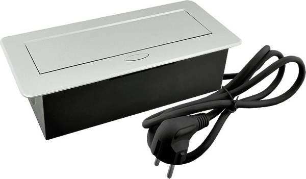 Горизонтальная, 2хEURO+2хUSB A+C, полуавтомат, серый, 263х117х65мм, металл/пластик, AQ