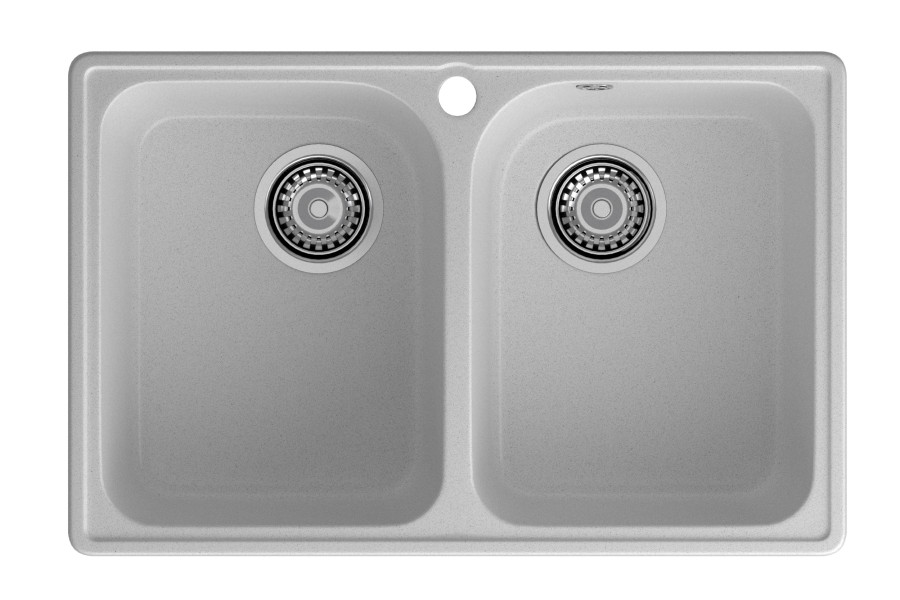 Мойка ЭкоМ 7448-2, 740х480мм, кварц, серый (без сифона)
