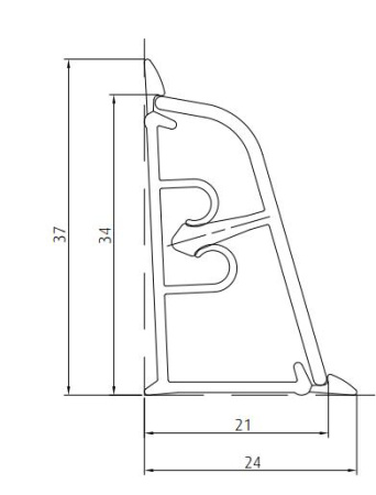 Плинтус LB-37, L=3000мм, петра