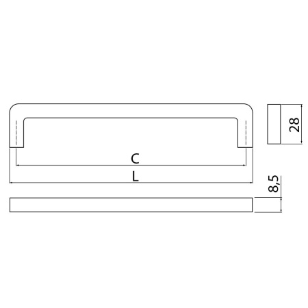 Ручка-скоба, BAGIO, 160мм, металл, черный матовый