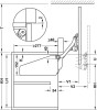 Подъемный механизм Фри Слайд (Ап), P2us, h=345-420мм, 4,1-8,0кг, без крышек, Hafele