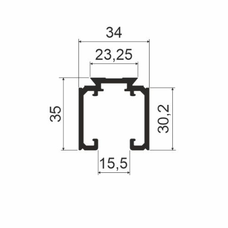 Направляющая, L=6000мм, черный A26