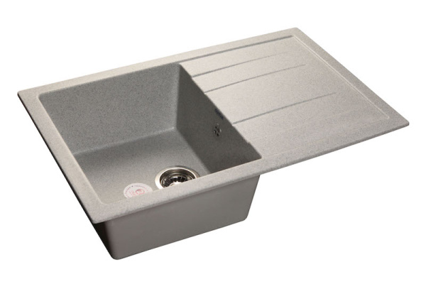Мойка GranFest QUADRO 780L с крылом, 770х495 мм, серый