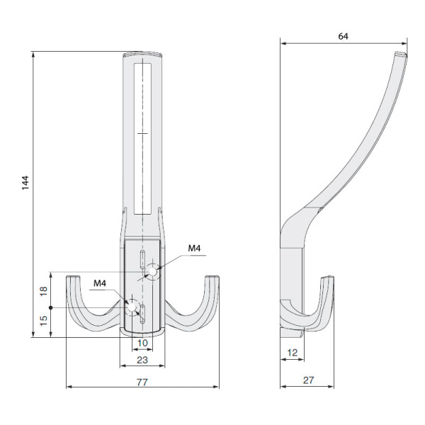 Крючок, 397, трехрожковый, металл, жемчужный серый/брашированный никель