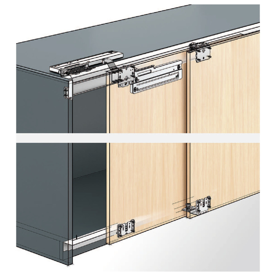 Комплект фурнитуры TopLine L для 2-х дверей, передняя справа, толщина двери 10-16 мм, 50 кг