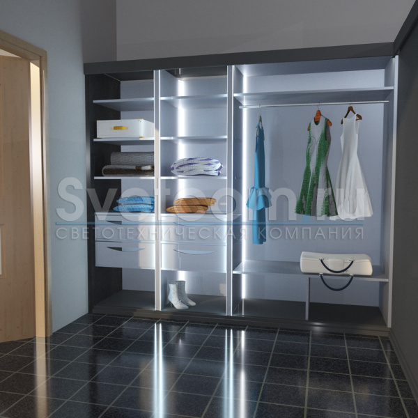 Профиль врезной торцевой двустор. 18х25х3000мм, лента ≤10мм, алюминий (диффузоры, 4 заглуш.), 1725L