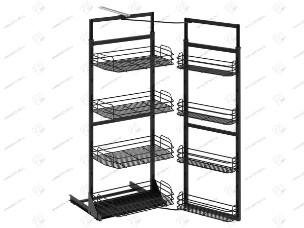 Колонна выкатная Summer, 4 корзины,530х510х1250-1400мм, в шкаф на 600мм, без доводчика, антрацит, Starax