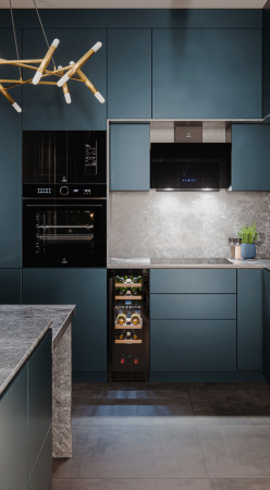 Винный шкаф LWD3017BL DUAL ZONE, 820х295х570 мм, стекло, черный, Lex