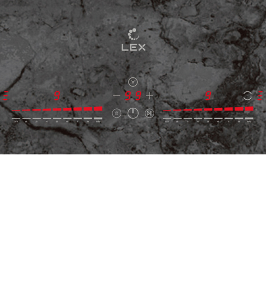 Варочная панель индукционная EVI 640-1 F DS, 60 см, стеклокерамика, мрамор, Lex