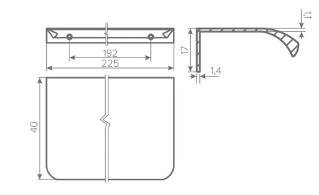 Ручка торцевая, HEXA, 192/225мм, металл, белый матовый, GTV