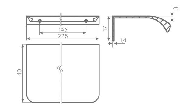 Ручка торцевая, HEXA, 192/225мм, металл, белый матовый, GTV