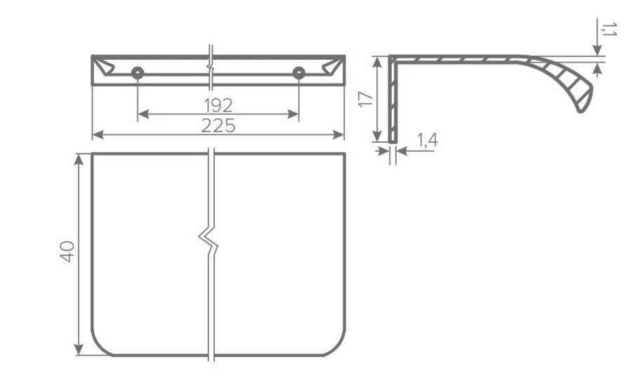Ручка торцевая, HEXA, 192/225мм, металл, белый матовый, GTV