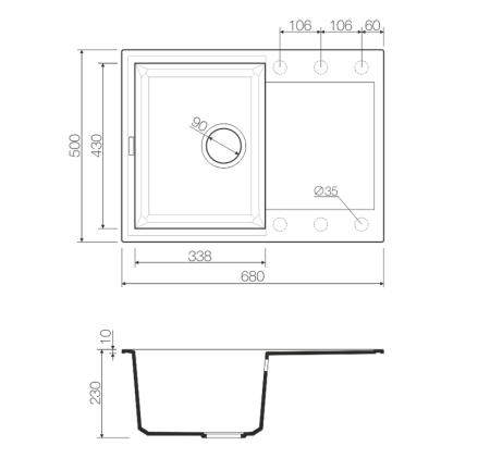 Мойка Sakaime 68-WH, Tetogranit/белый