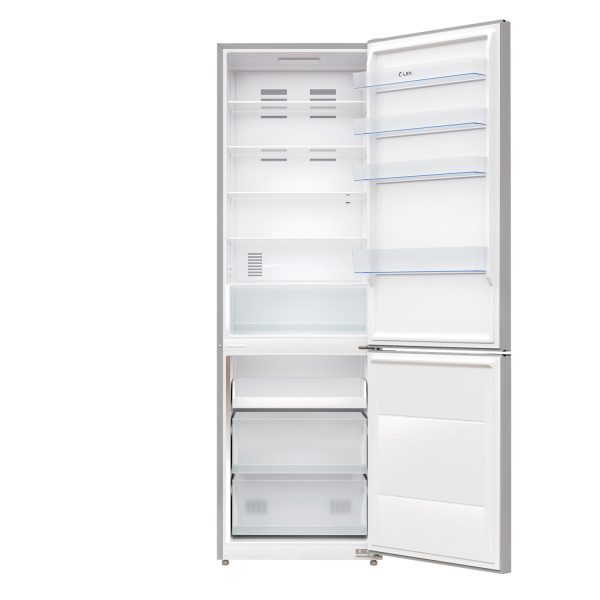 Холодильник отдельностоящий двухкамерный LKB201IXIDMAX, нерж. сталь, Lex