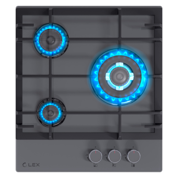Варочная панель газовая GVG 435 GR, 45см, серое стекло, Lex