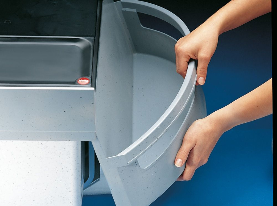 Система сортировки "Rondo", 2х20л, 1х12,5л, 336x700x351мм, в угловой шкаф, светло-серый