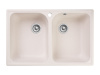 Мойка GranFest QUARZ 15, 737х478 мм, белый (прямоугольная, 2 чаши, без сифона)