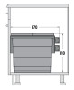 Контейнер для мусора SLIM PUSH c крышкой, 12л, 200х310х370мм, в шкаф 300мм, металл/пластик, св-серый