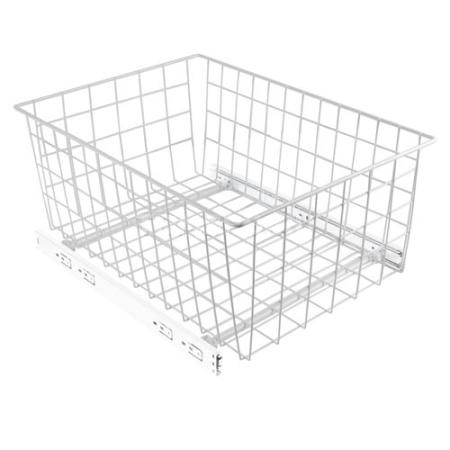 Решетчатая выдвижная емкость, 335х475х200мм, шариковые направляющие, белый