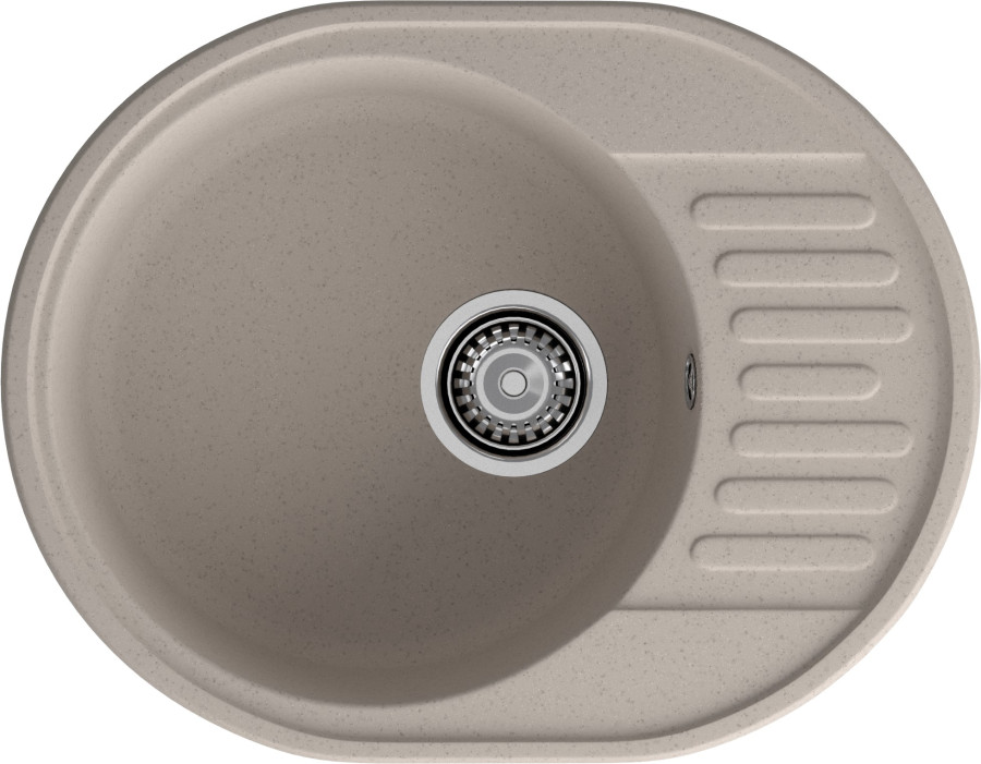 Мойка ЭкоМ 6148, 620х480мм, кварц, песочный (без сифона)