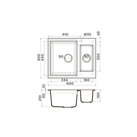 Мойка Sakaime 60-2 PL, Tetogranit/платина