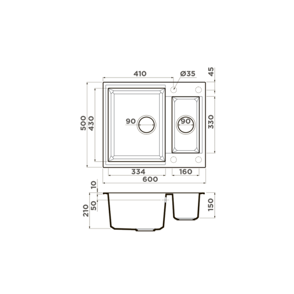 Мойка Sakaime 60-2 PL, Tetogranit/платина