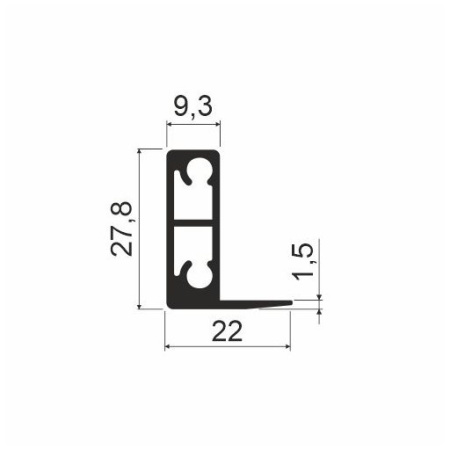 Профиль для полок передний, L=5800,  латунь