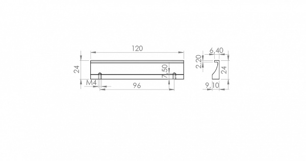 Ручка-скоба, 704, 96/120мм, металл, брашированный никель