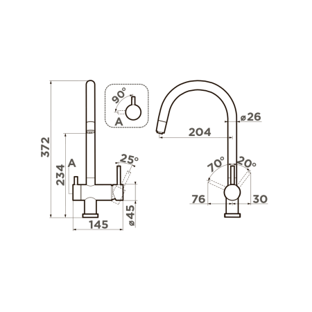 Смеситель Yamada-P-WH, латунь, белый