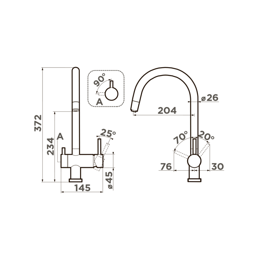 Смеситель Yamada-P-WH, латунь, белый