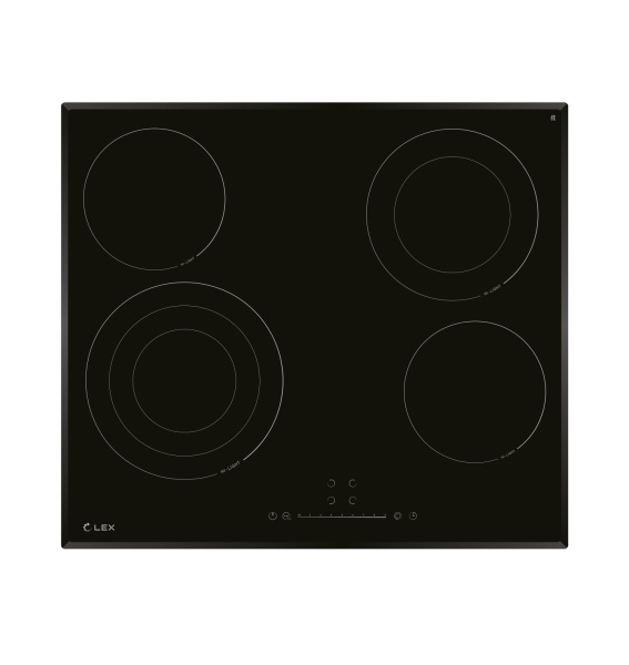 Варочная панель EVH 642C BL, 60см, стеклокерамика, черный, Lex