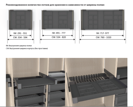 Лоток для колец и украшений в полку Конеро, 7 ячеек, D 475 мм, черный, Kessebohmer