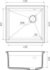Мойка Rivelato LINO 454-R, 450х440х200мм, черный