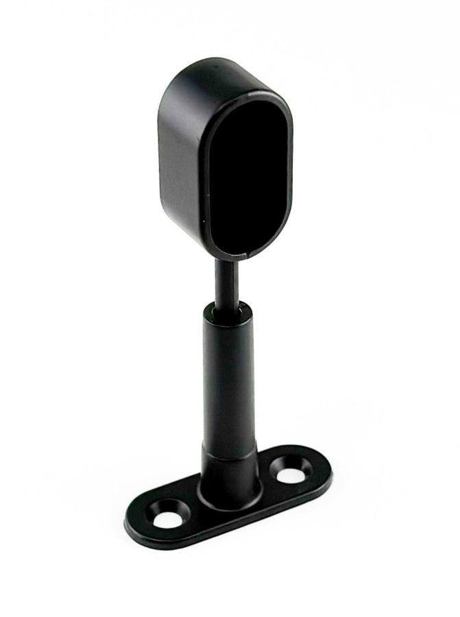 Штангодержатель для овальной штанги, регулируемый конечный, черный матовый, CMF