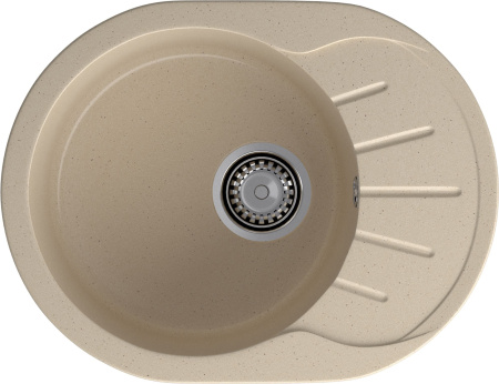 Мойка GranFest RONDO 580L с крылом, 579х445 мм, кашемир
