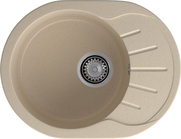 Мойка GranFest RONDO 580L с крылом, 579х445 мм, кашемир