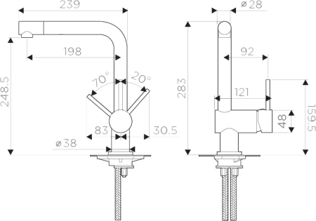 Смеситель Tanigawa-С, латунь, хром