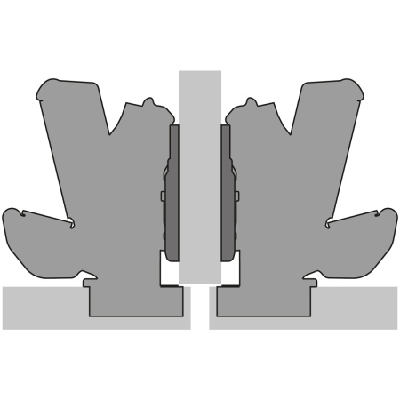 Петля SENSYS 8657i, полунакладная, 165*, с функцией самозакрывания, с демпфером, без планки, 52мм