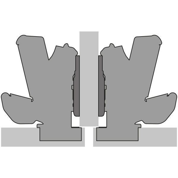 Петля SENSYS 8657i, полунакладная, 165*, с функцией самозакрывания, с демпфером, без планки, 52мм