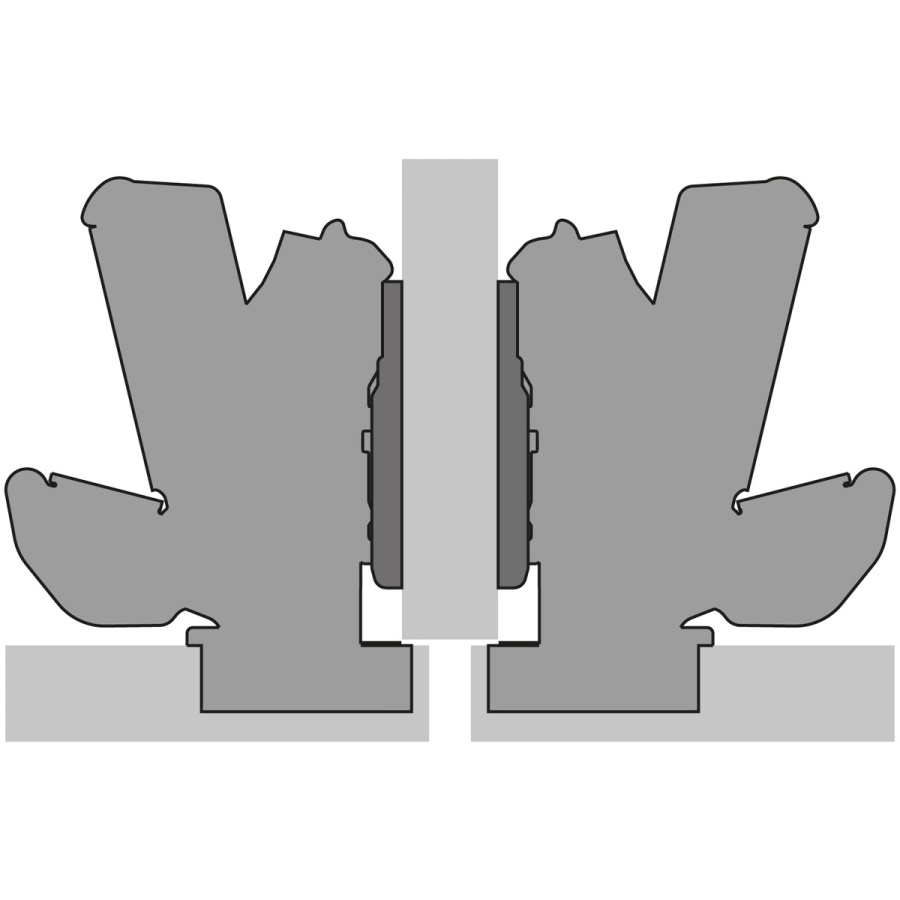 Петля SENSYS 8657i, полунакладная, 165*, с функцией самозакрывания, с демпфером, без планки, 52мм