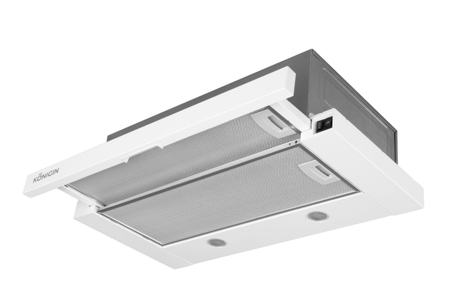 Вытяжка встраиваемая телескопическая Pixel White, 60 см, б/уг. фильтра, белый, Konigin